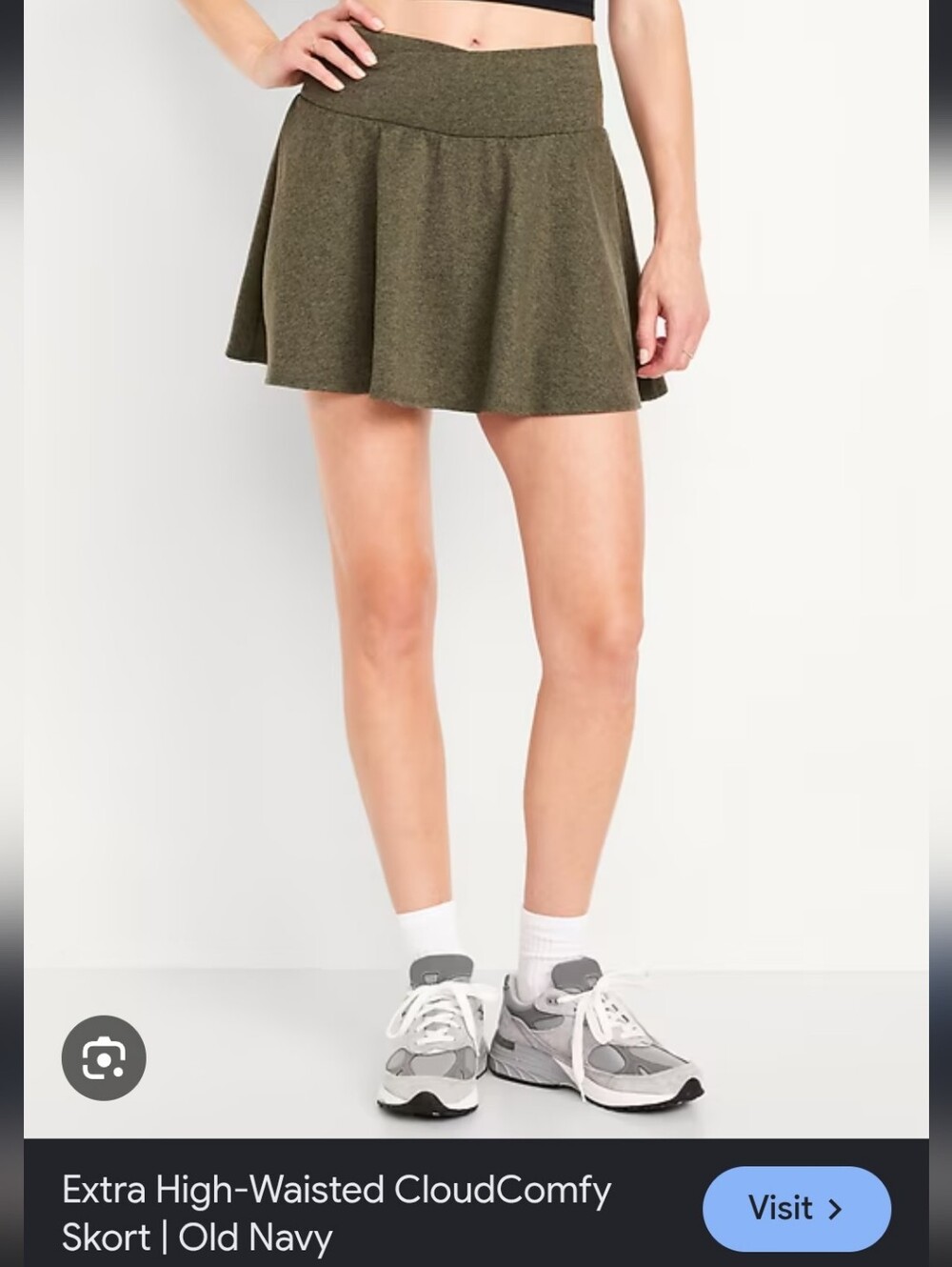 Old Navy Olive Green Cloud Comfy High-Waisted Skort